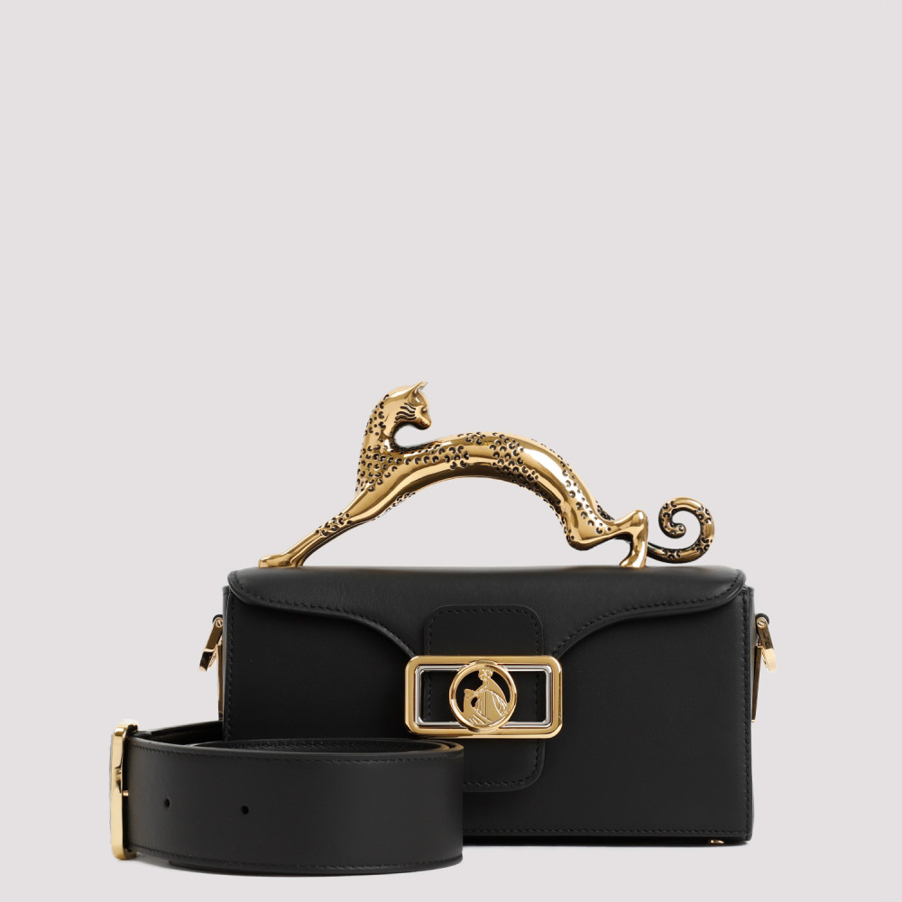 Lanvin Black Nano Pencil Cat Crossbody Bag