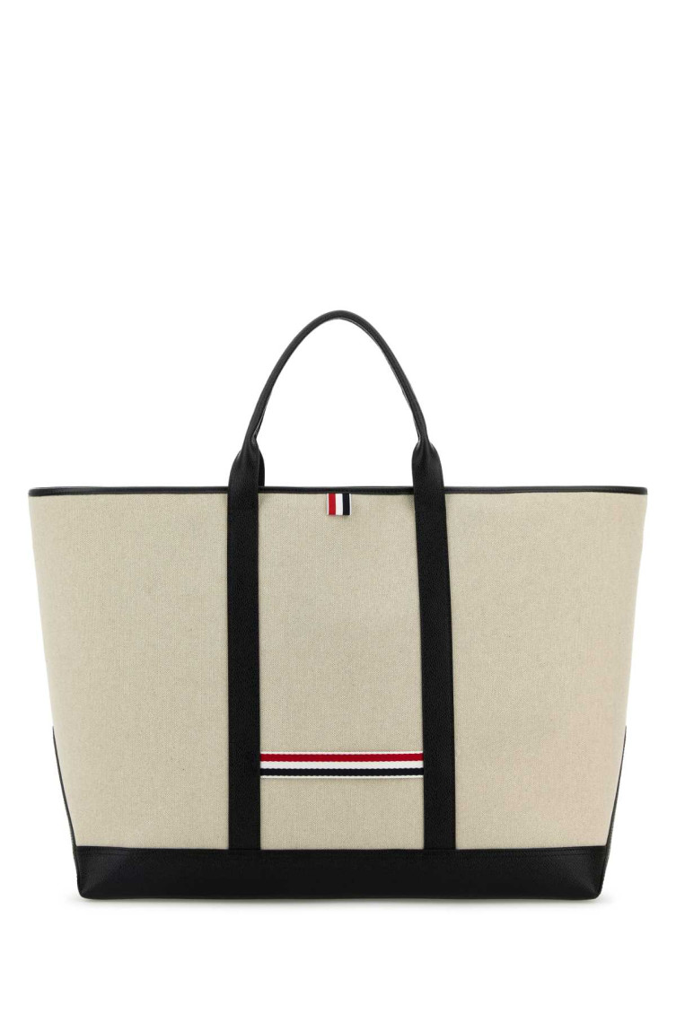 Thom Browne Beige Rwb-stripe Tote