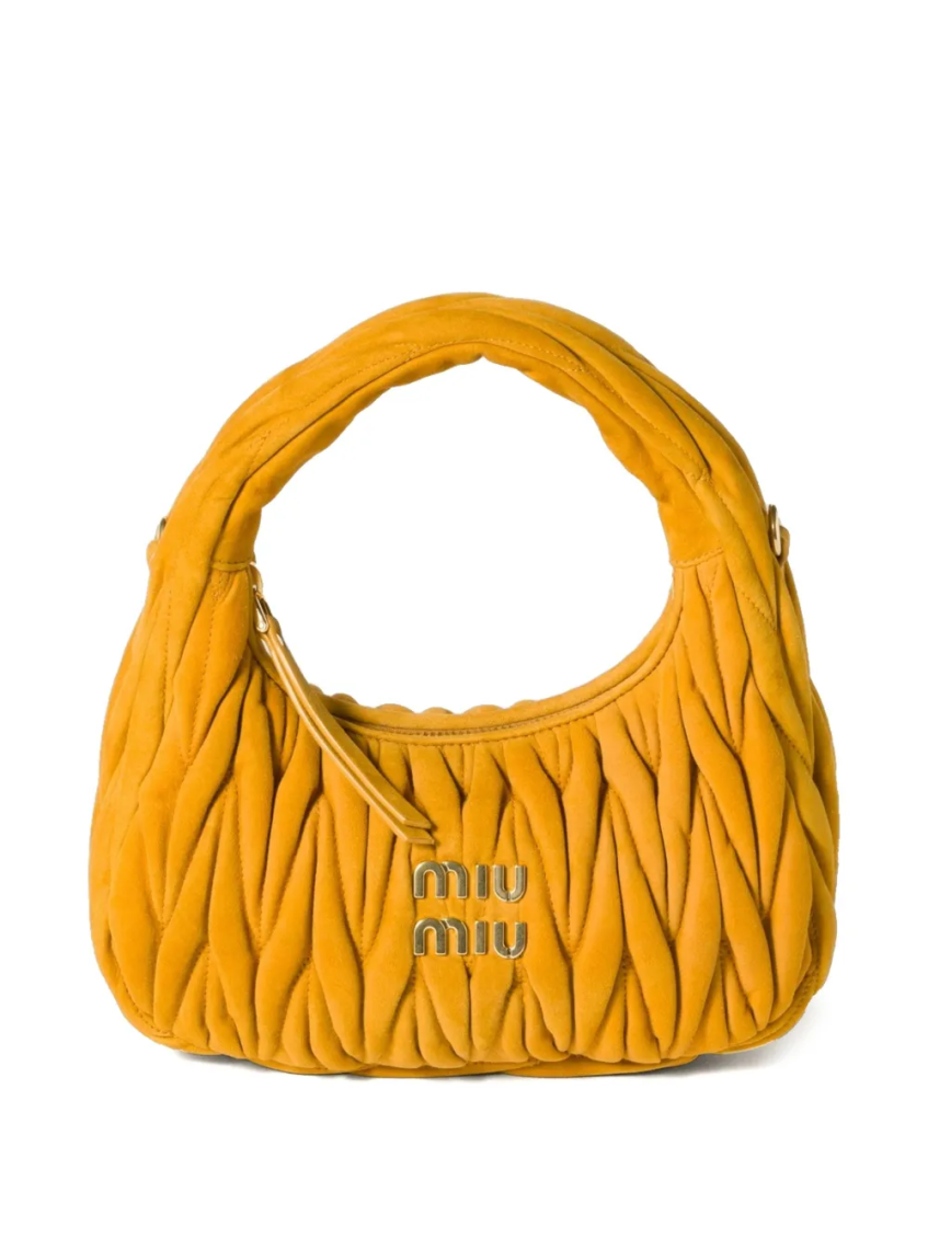Miu Miu Mustard Wander Matelass Shoulder Bag