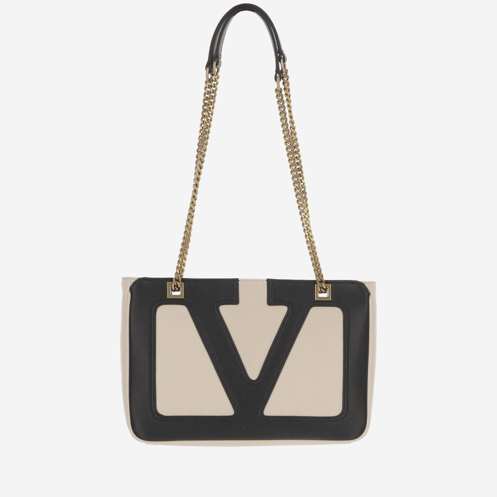 Valentino Garavani Garavani Viva Superstar Medium Nappa Leather Shopping Bag Woman Butter/black Uni
