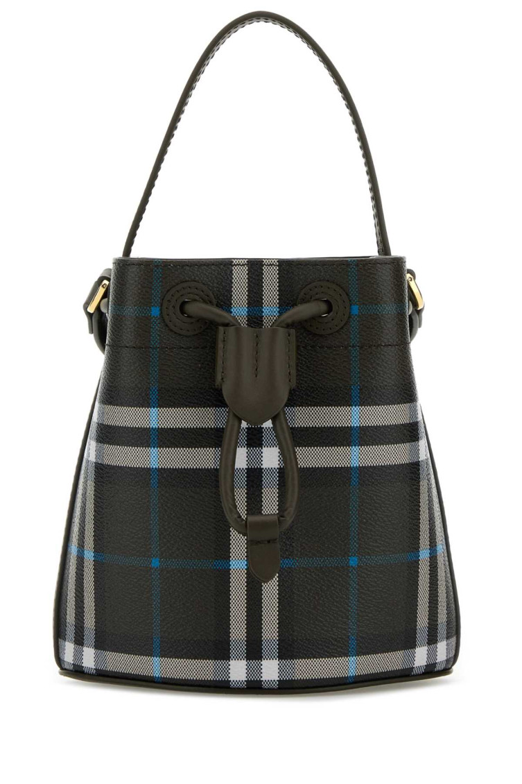 Burberry Grey Check Mini Bucket Bag
