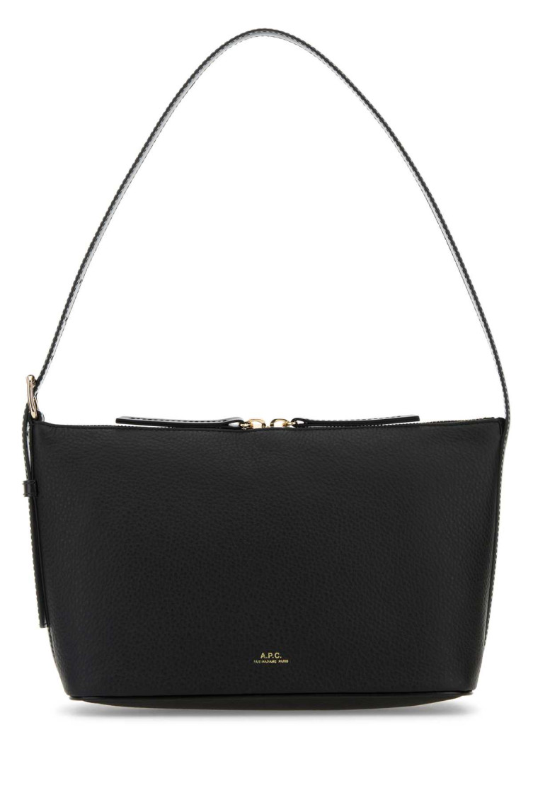 Apc Black Leather Vera Shoulder Bag