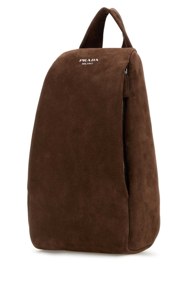 Prada Top Handle Luxe Suede Backpack