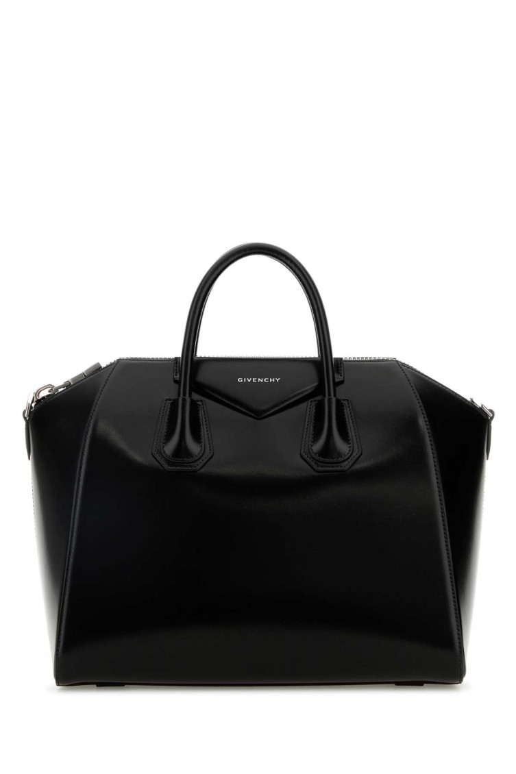 Shop Givenchy Black Leather Medium Antigona Tote