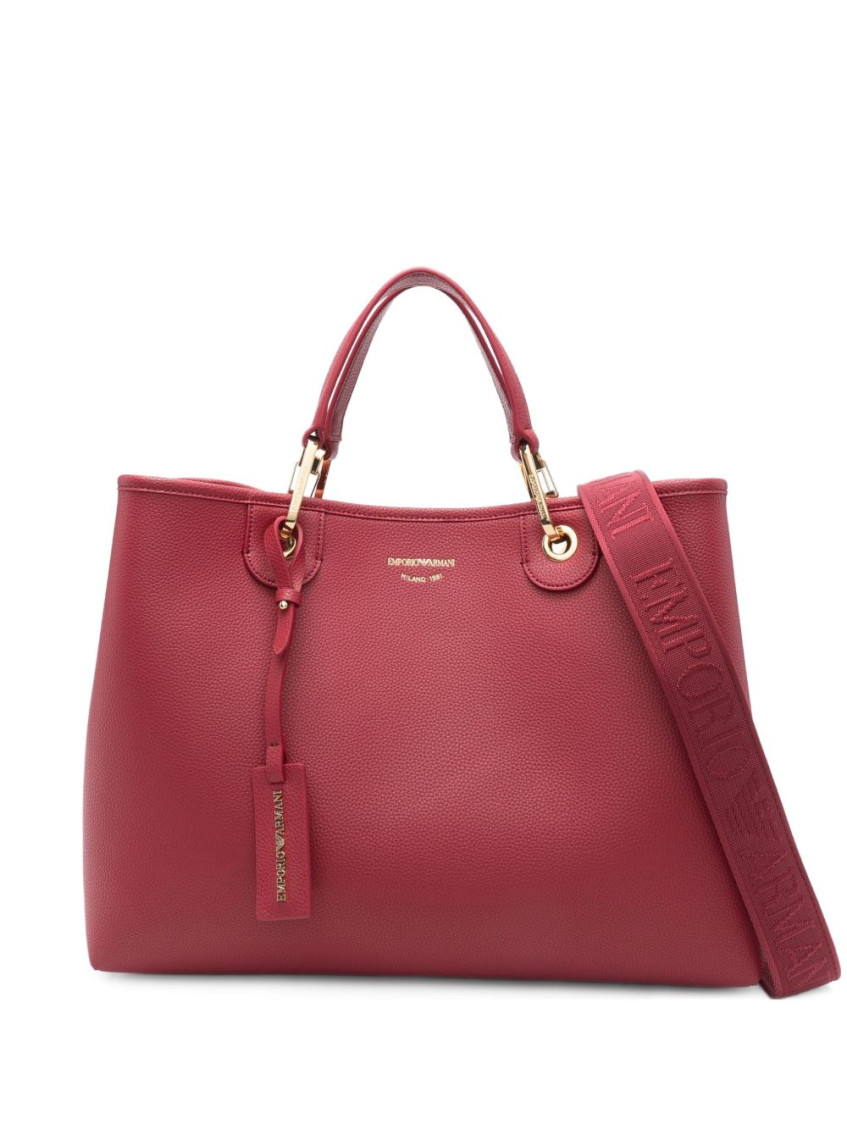 Emporio Armani Red Myea Medium Tote In Red