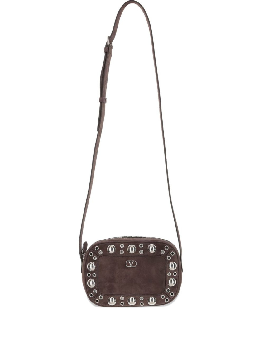 ショルダーバッグ・ポシェット VALENTINO GARAVANI BROWN LEATHER NELLCOTE CROSSBODY BAG Valentino Garavani Brown Nellcote Crossbody Bag for Women