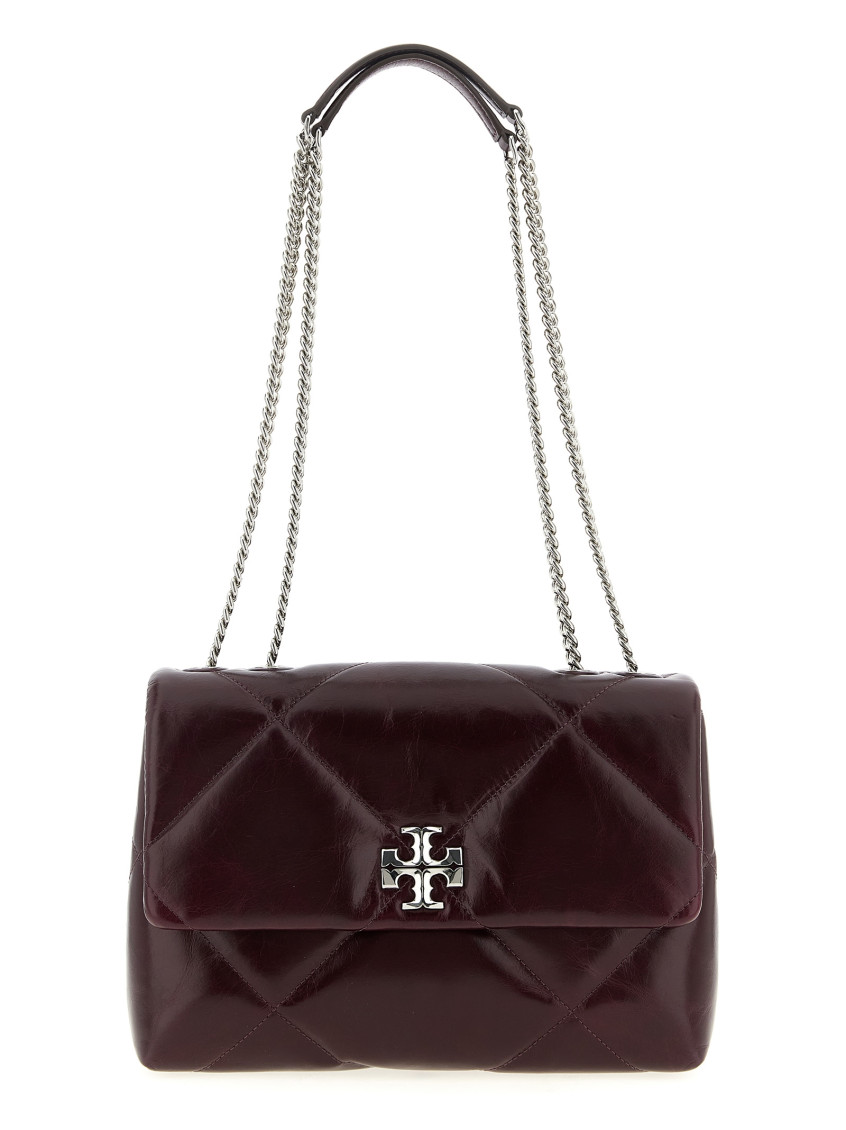 Tory Burch Kira Diamond Quilt Distressed Convertible Shoulder Bag Crossbody Bags Bordeaux In Red