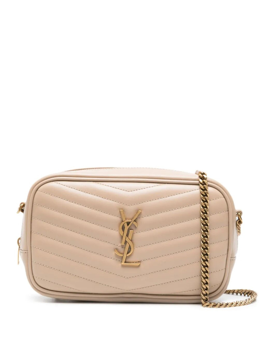 Saint Laurent Mini Lou Quilted Leather Crossbody Bag In Sand