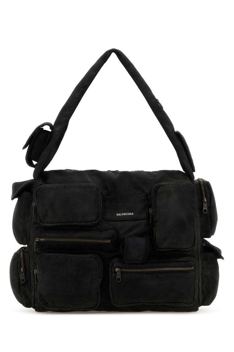 Balenciaga Superbusy Large Cracked-leather Tote Bag In Black