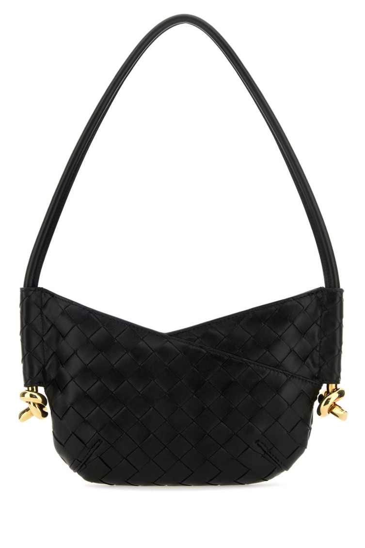 Bottega Veneta Women Black Nappa Leather Mini Solstice Shoulder Bag