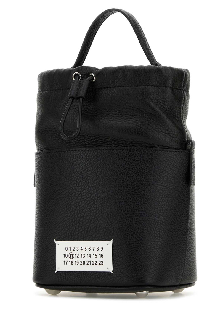 ショルダーバッグ・ポシェット MAISON MARGIELA BLACK LEATHER AND FABRIC 5AC BUCKET BAG 5AC leather bucket bag in black - Maison Margiela | Mytheresa