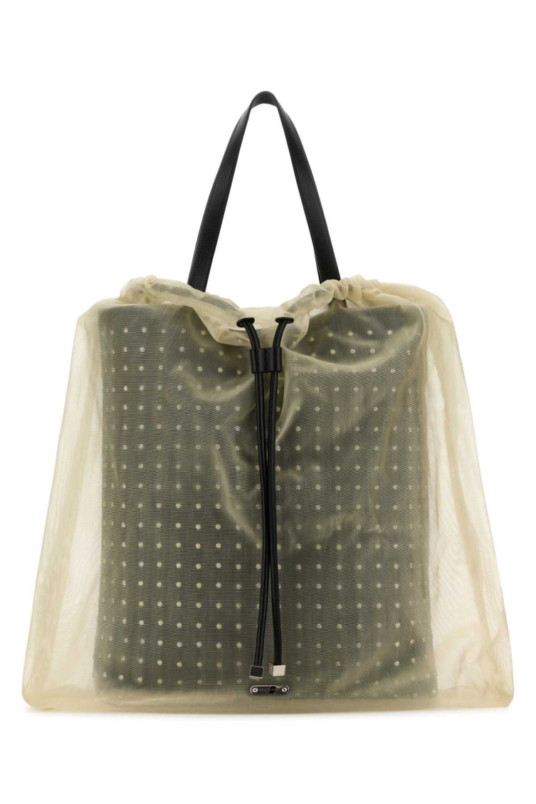 Alexander Mcqueen Women's Two-tone Leather And Tulle Nebula Shopping Bag | 8044321vp11 Color 1000 In Black