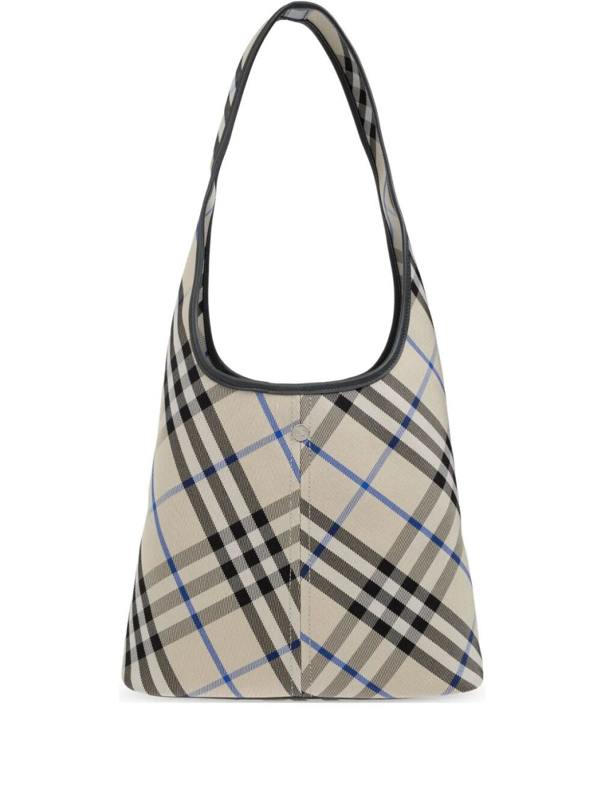 Burberry Check Pattern Shoulder Bag In Green