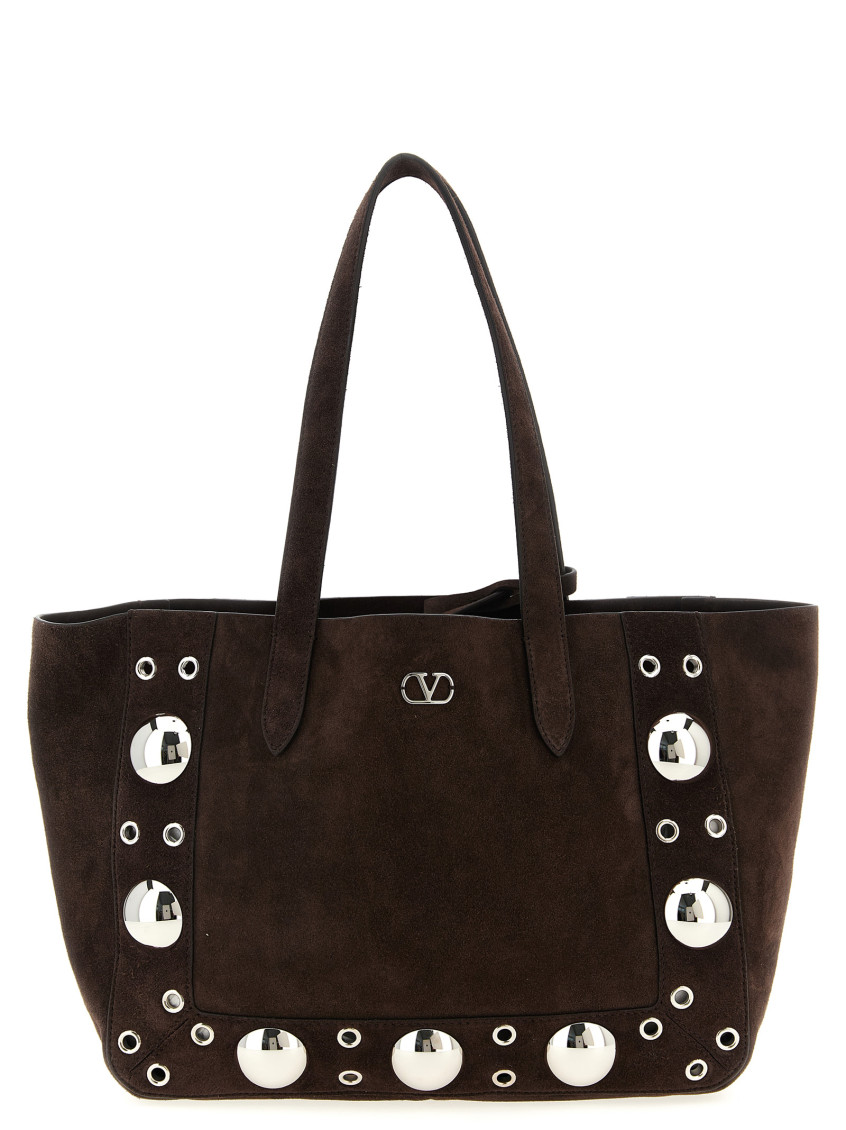 Valentino Brown Nellcote Medium Tote In Brown