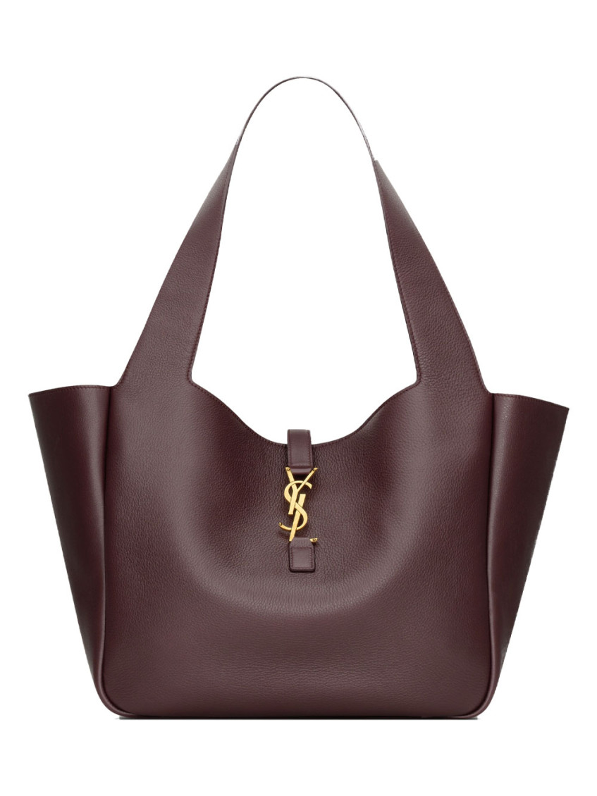 Saint Laurent Le 5 À 7 Bea Grained Leather Bag In Burgundy