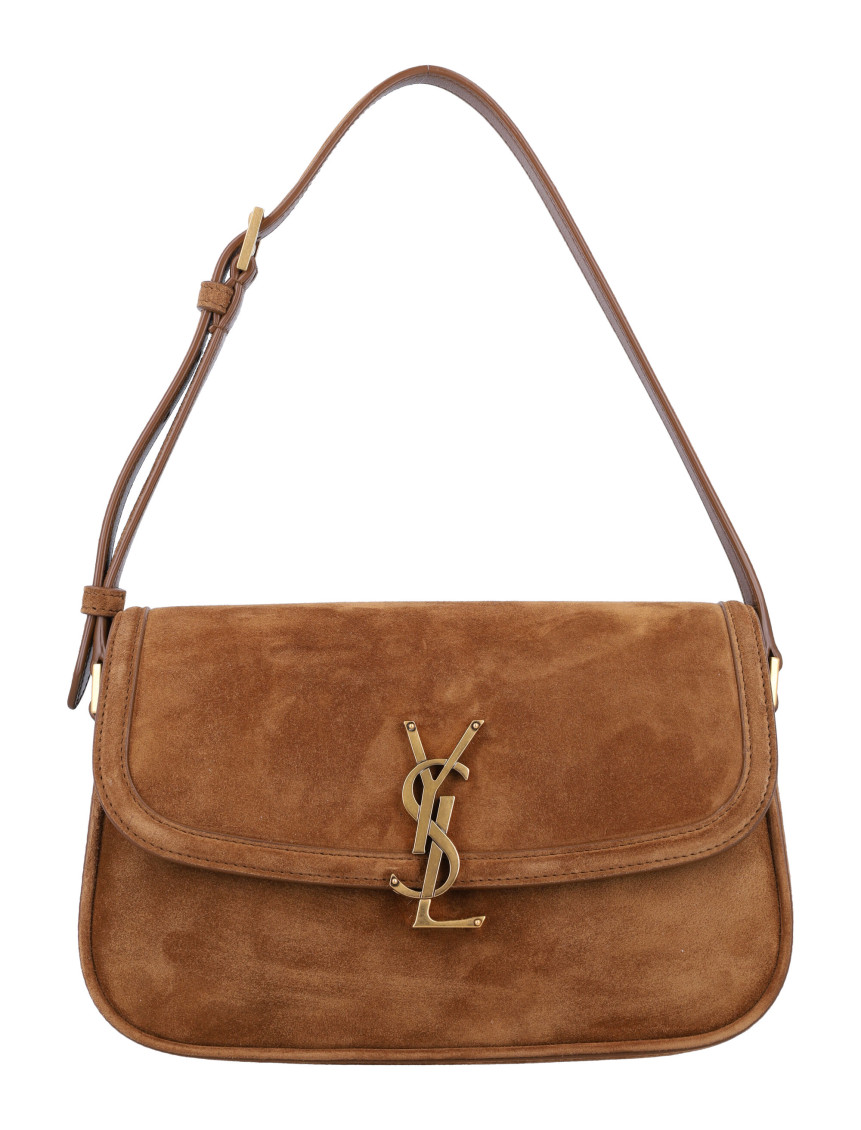 Saint Laurent Brown Solferino Medium Shoulder Bag In Brown
