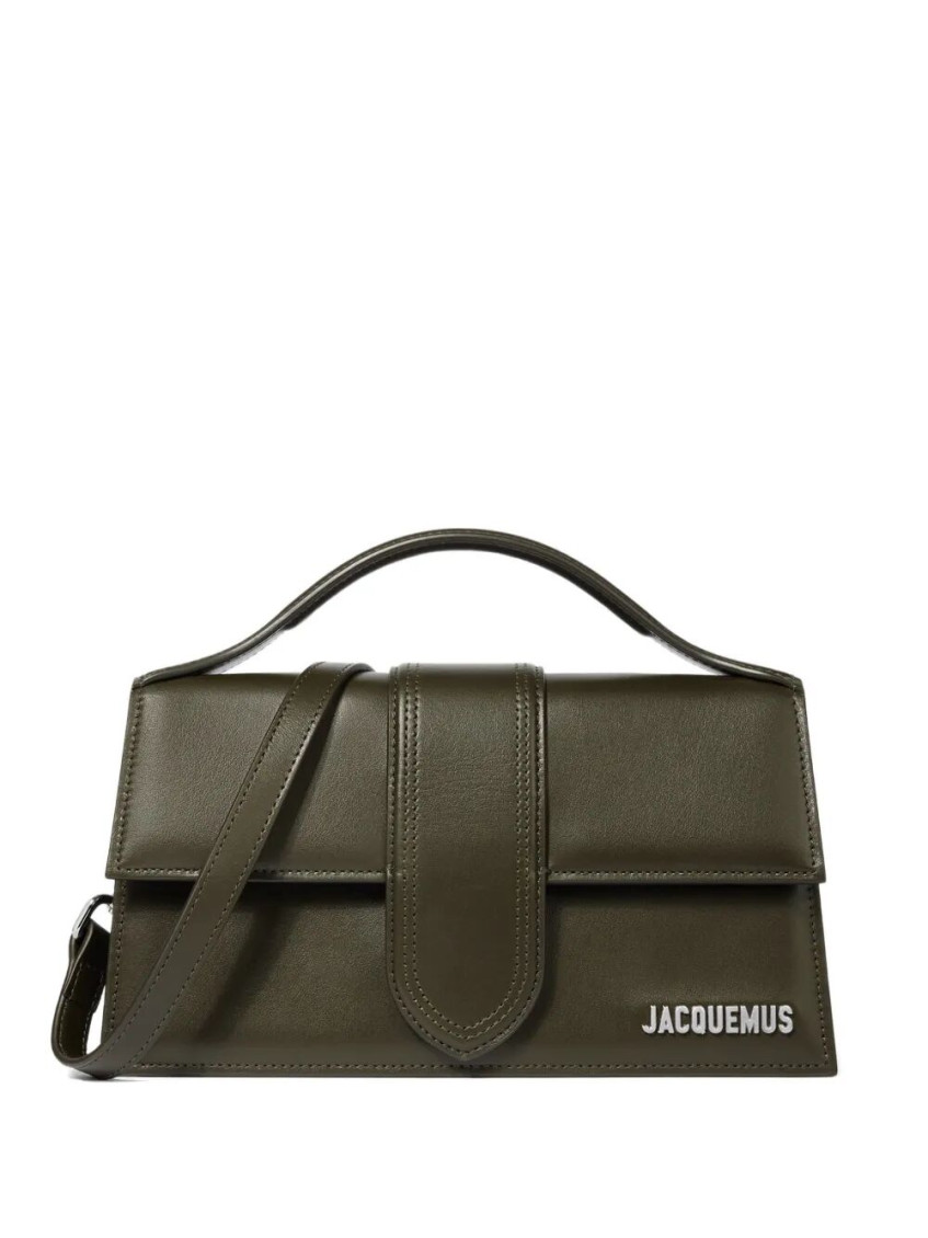 Jacquemus Dark Khaki Bambino Large Crossbody Bag In Brown