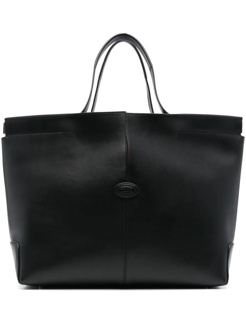 Tod's Black Di Folio Medium Tote In Black