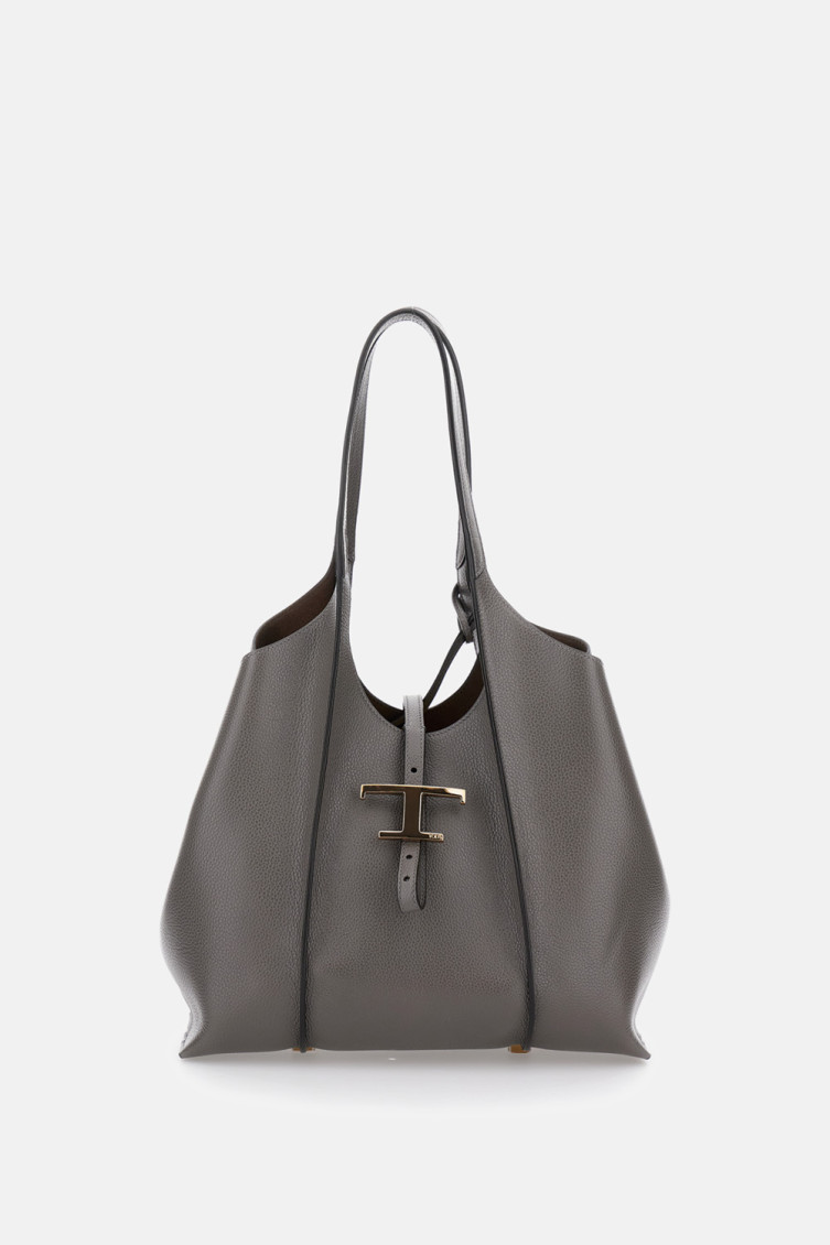 Tod's Grey T Timeless Small Tote In Gray