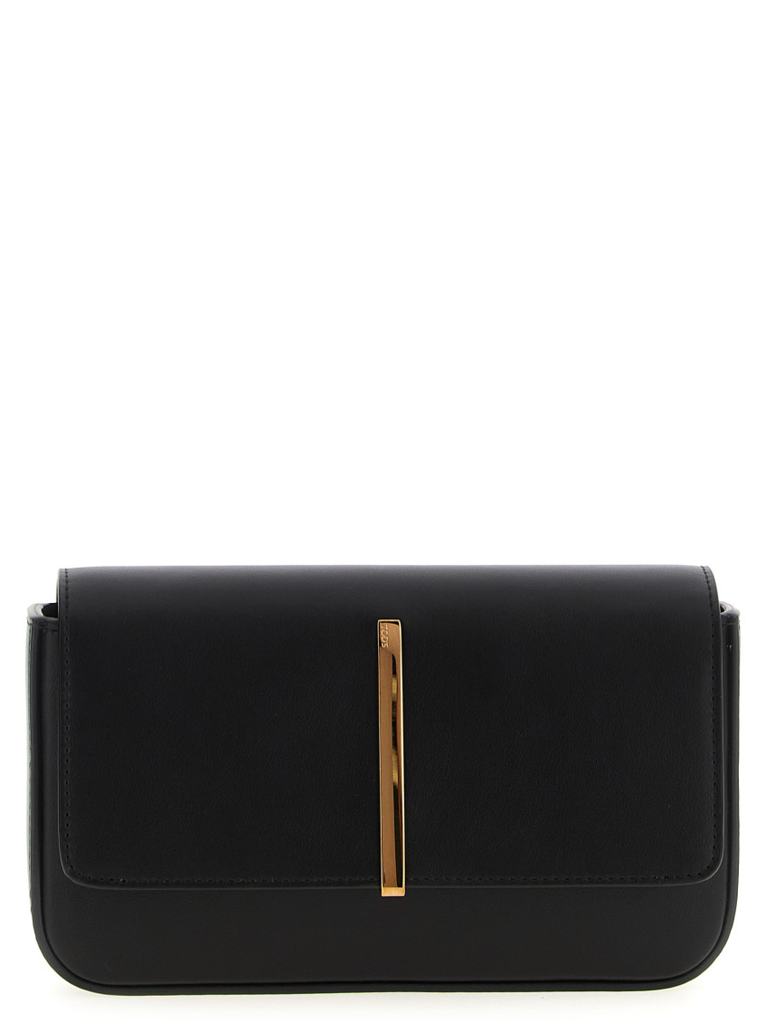 Tod's Mini Leather Shoulder Strap In Black