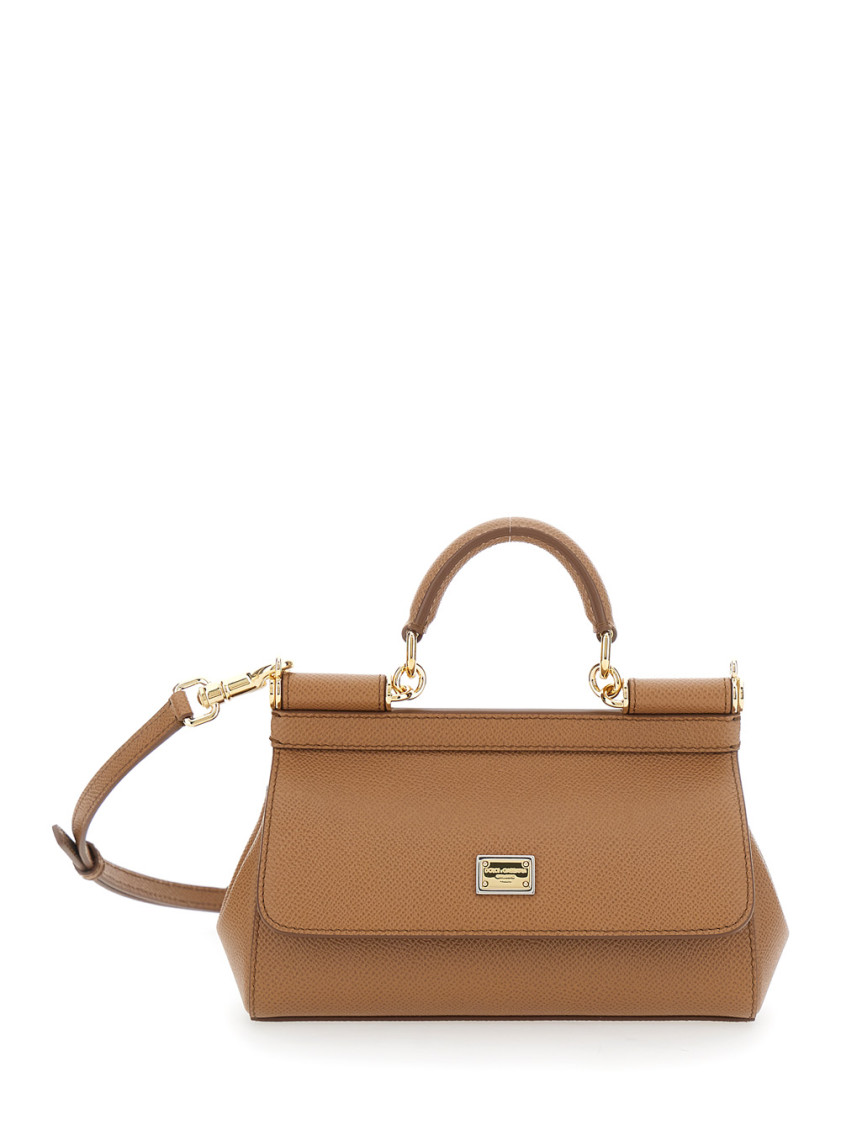 Dolce & Gabbana Brown Sicily Small Satchel In Brown