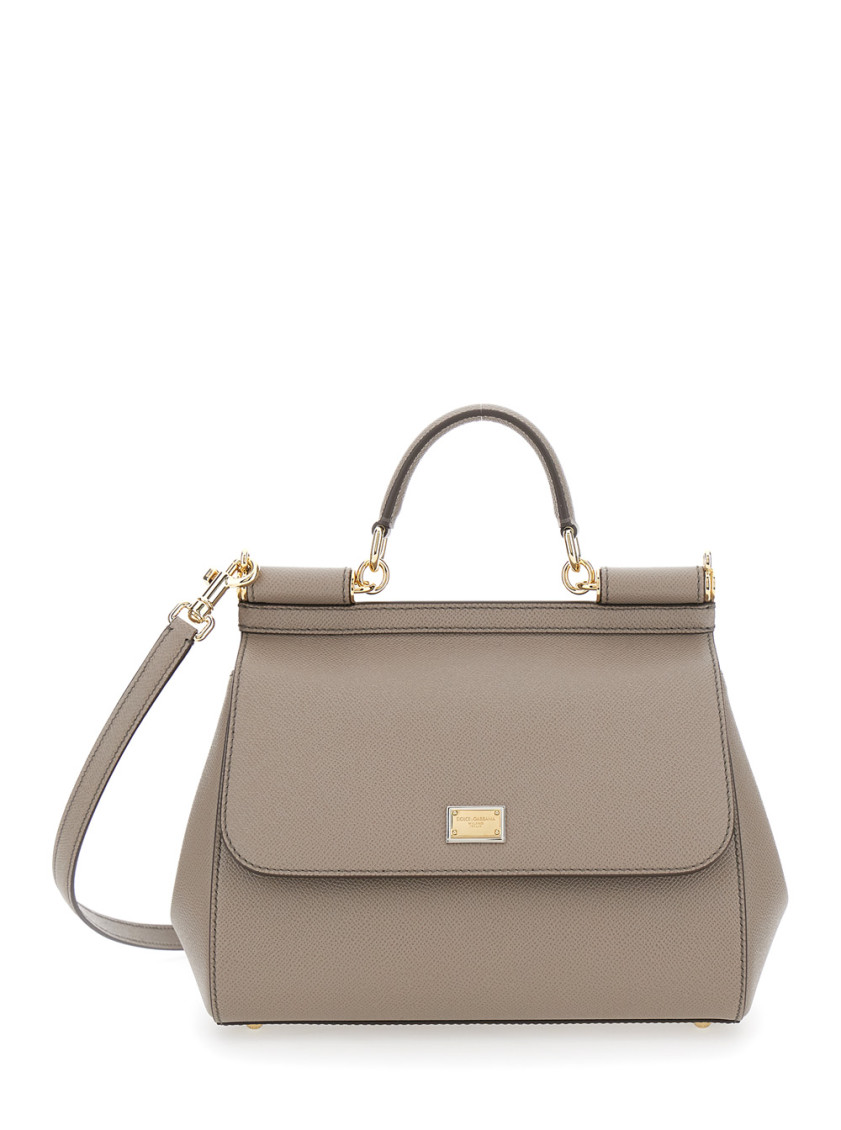Dolce & Gabbana Taupe Sicily Large Satchel In Neutral