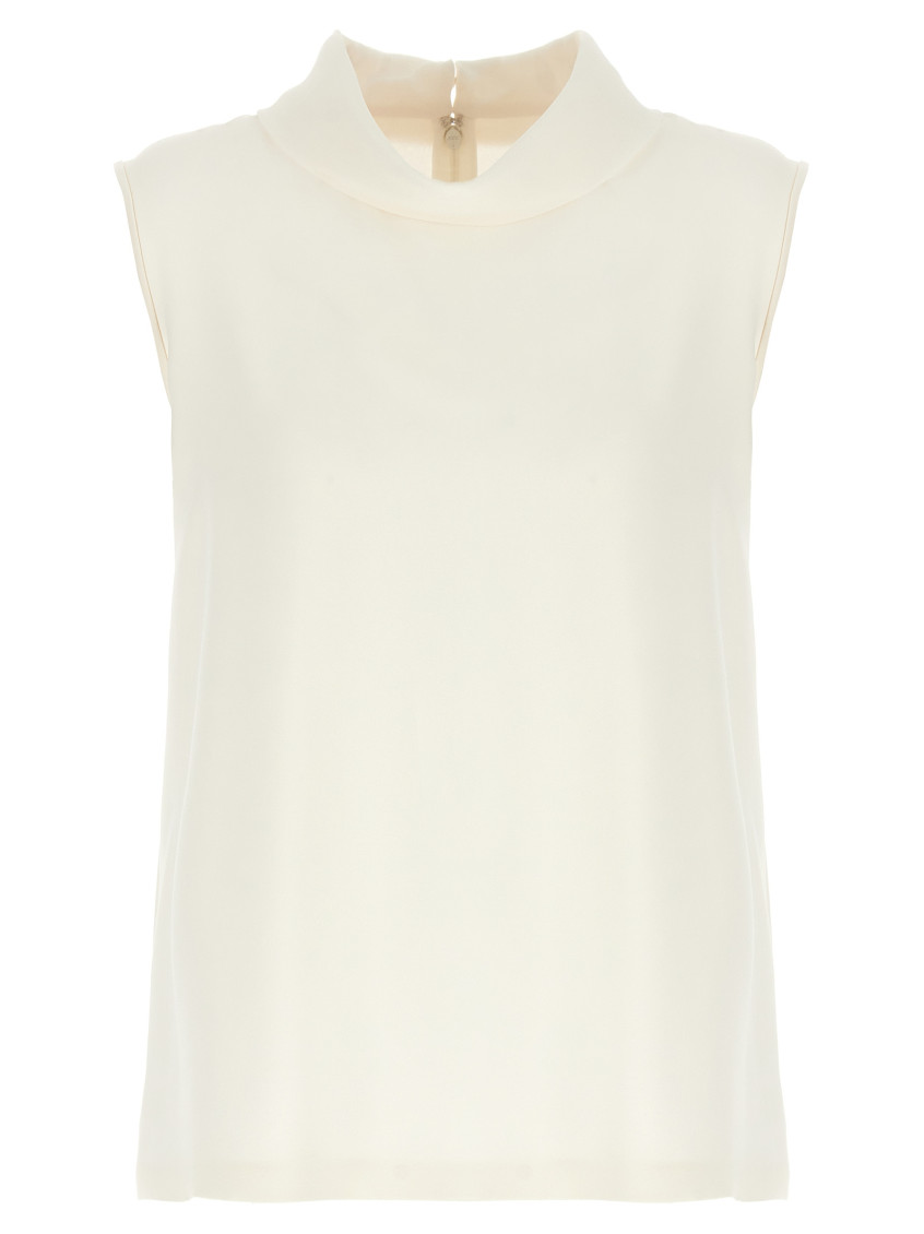 Shop Valentino White Georgette Blouse