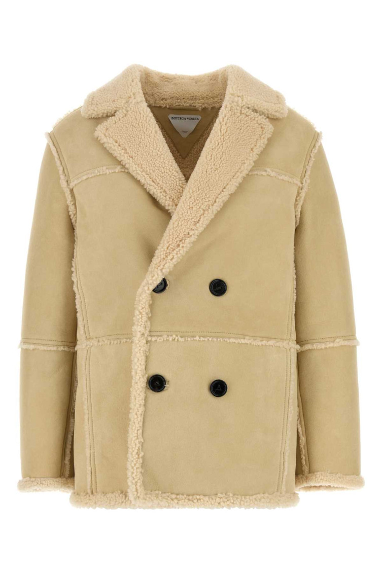 Bottega Veneta Merino Shearling Blouson In Beige