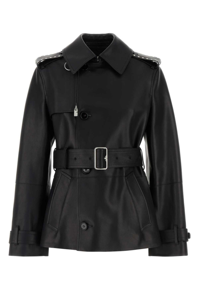 BURBERRY BLACK LEATHER JACKET 