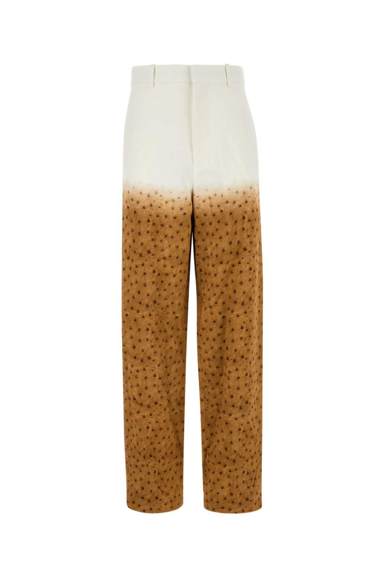 Loewe Pantalone In Crepe Stampato Donna In White