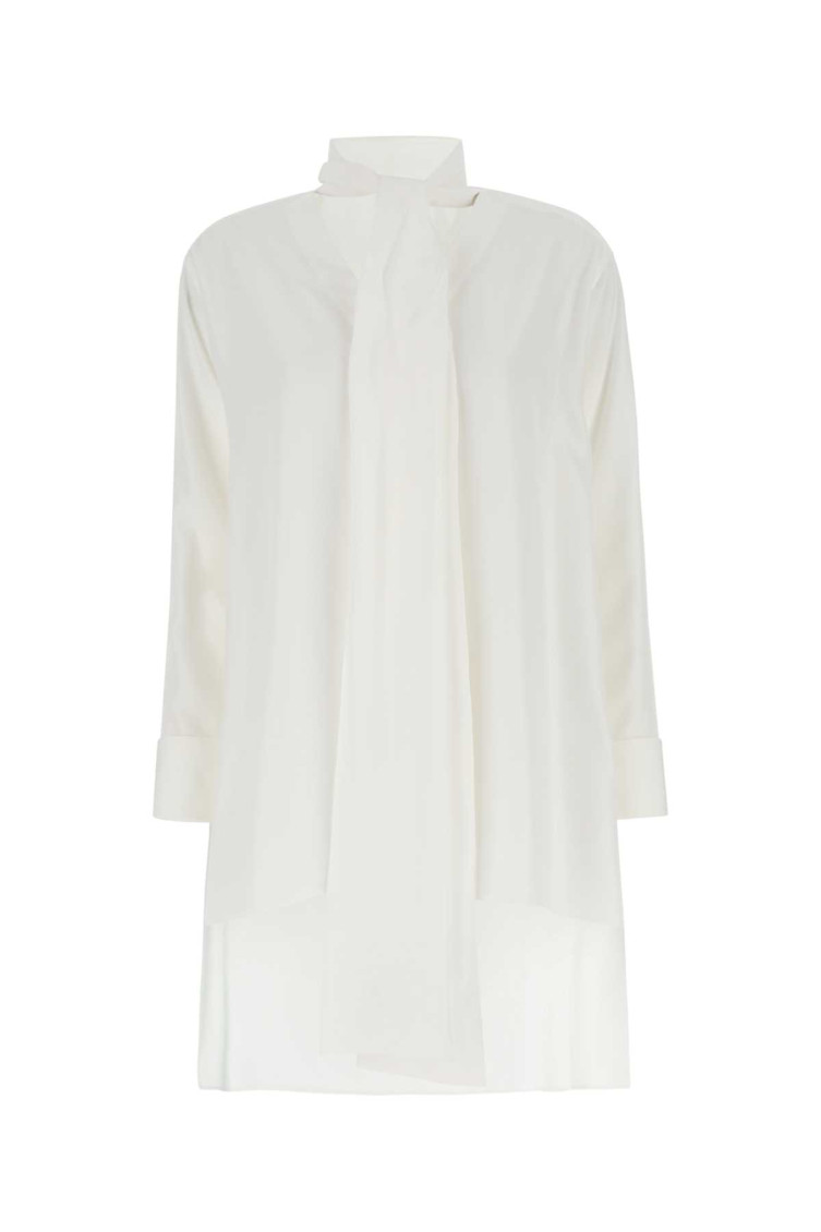 Shop Loewe Ivory Crepe Oversize Blouse In White