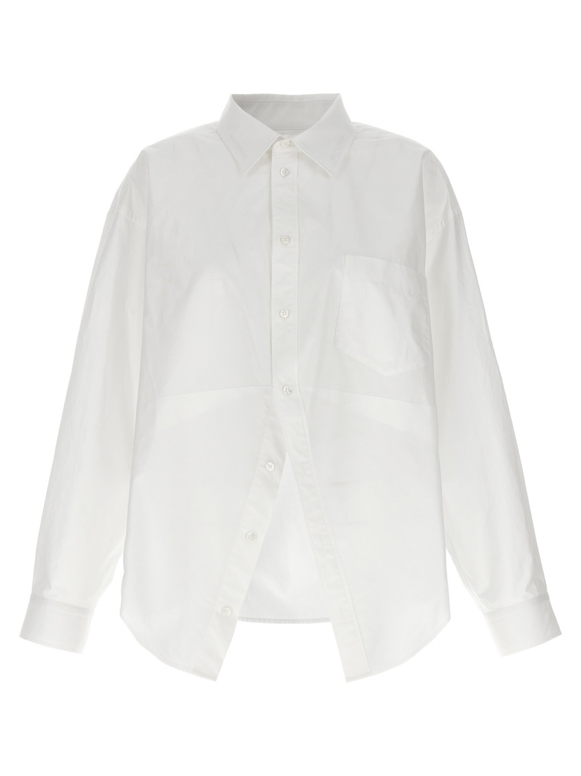 Shop Balenciaga White Asymmetric Shirt