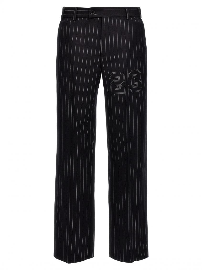 Off-white Off White '23 Pinstripes' Trousers In Blue