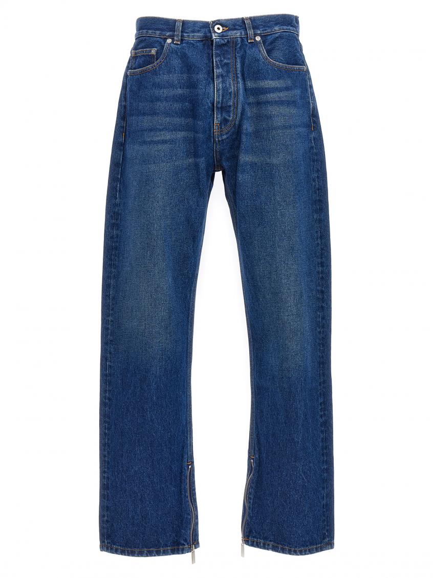 Off-white Indigo Blue Cotton Jeans In Blue