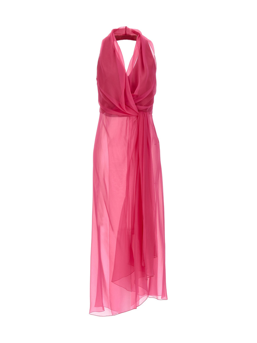 Alberta Ferretti Fuchsia Chiffon Top In Fuchsia