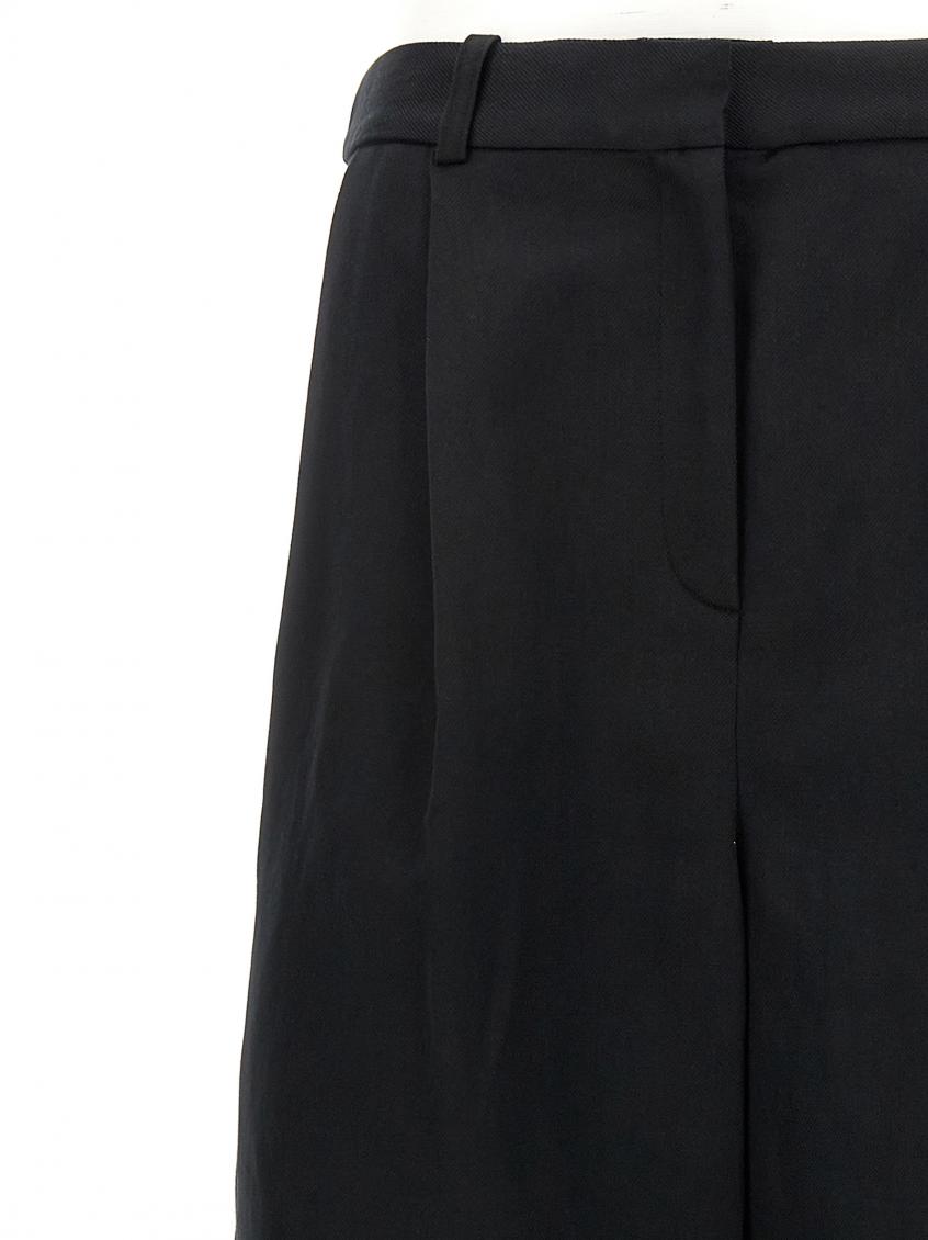 Loulou Black cotton blend Idai palazzo pant for Women Online