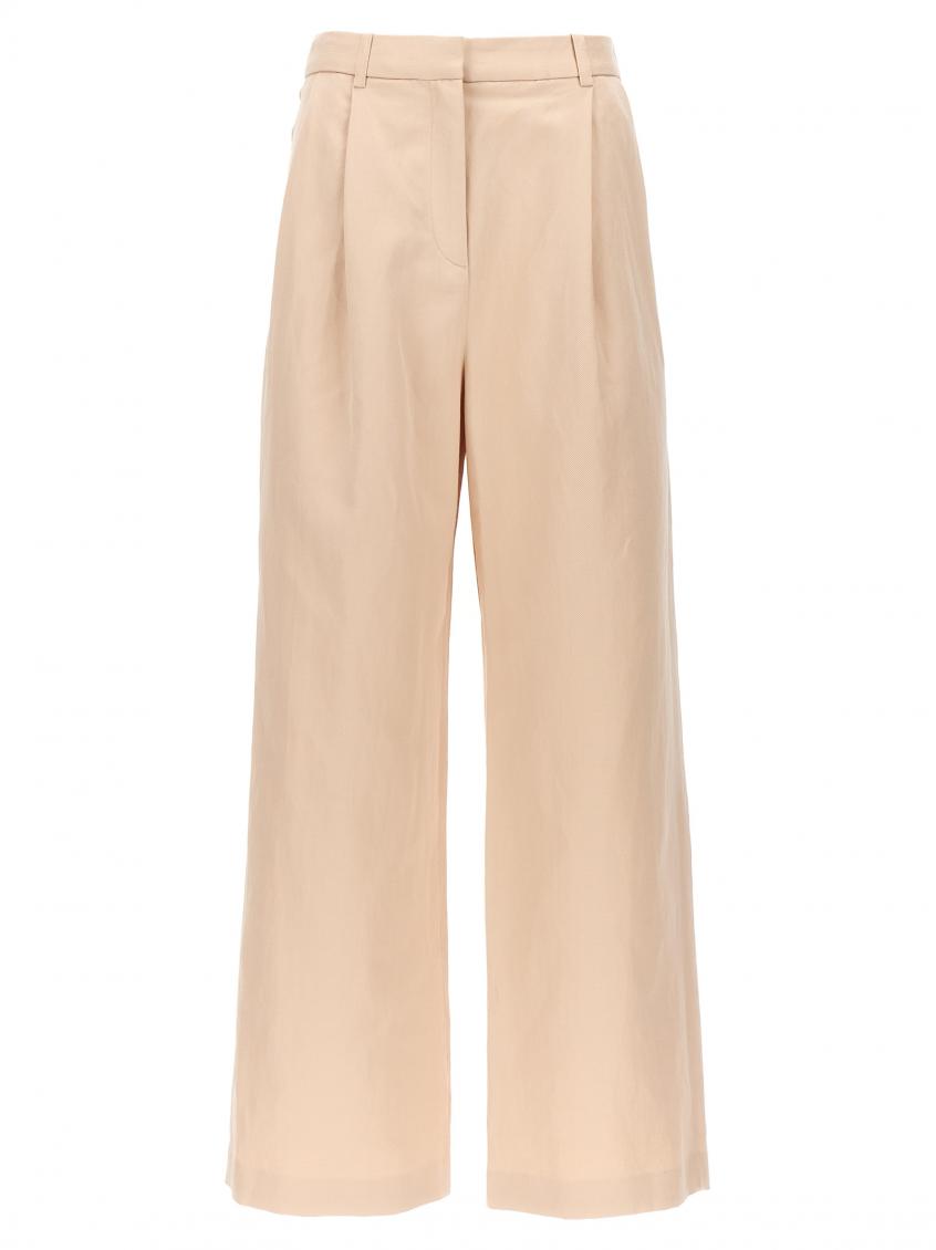 Loulou Studio Idai Pleated Wide-leg Pants In Beige