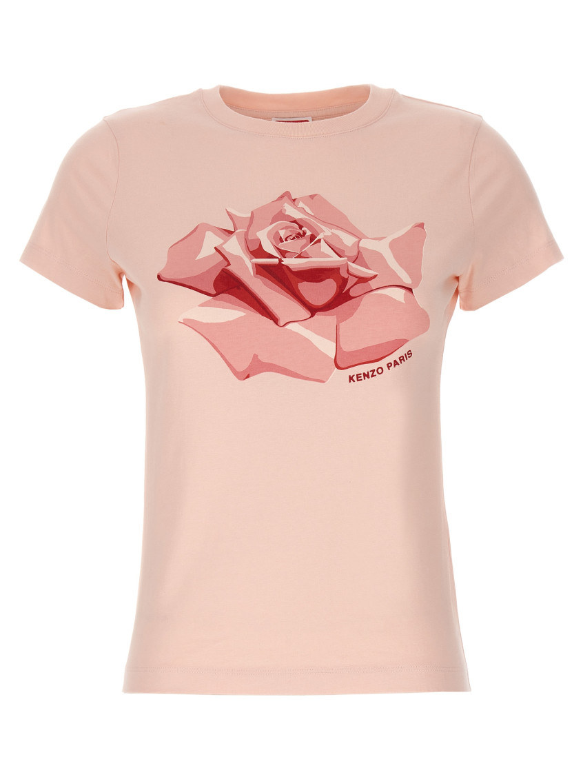 Kenzo Pink Rose Print T shirt for Women Online USA at Darveys