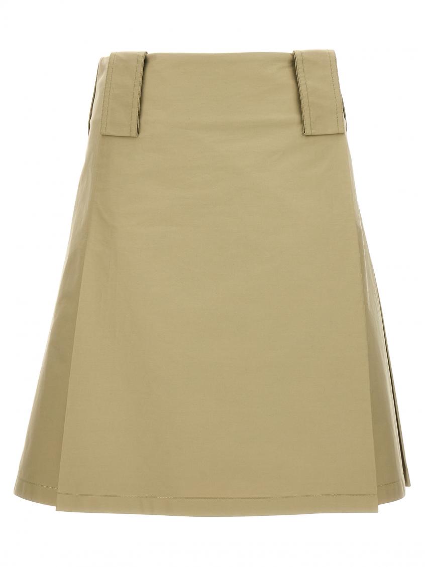 Burberry High-waisted A-line Skirt Pleated Design In Beige