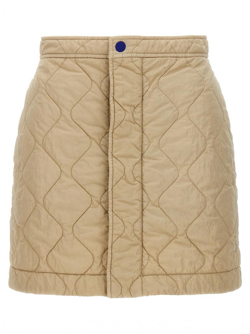 Shop Burberry Beige Quilted Nylon Skirt