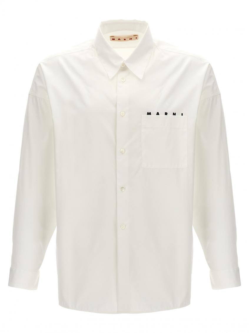 Marni White Printed Shirt In White