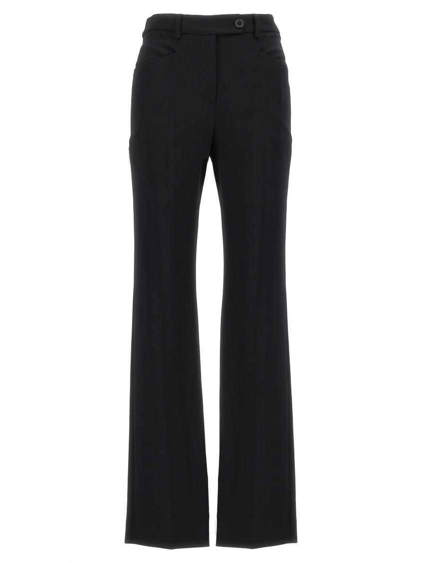 Moschino Straight-leg Pants With Front Pleat In Stretch Viscose In Black