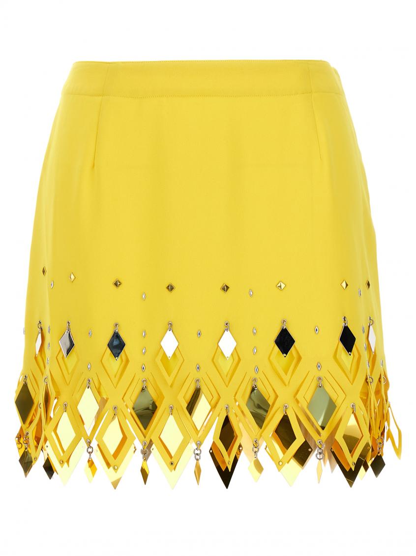 Rabanne Diamond-hued Sequin Skirt Skirts Yellow In Yellow