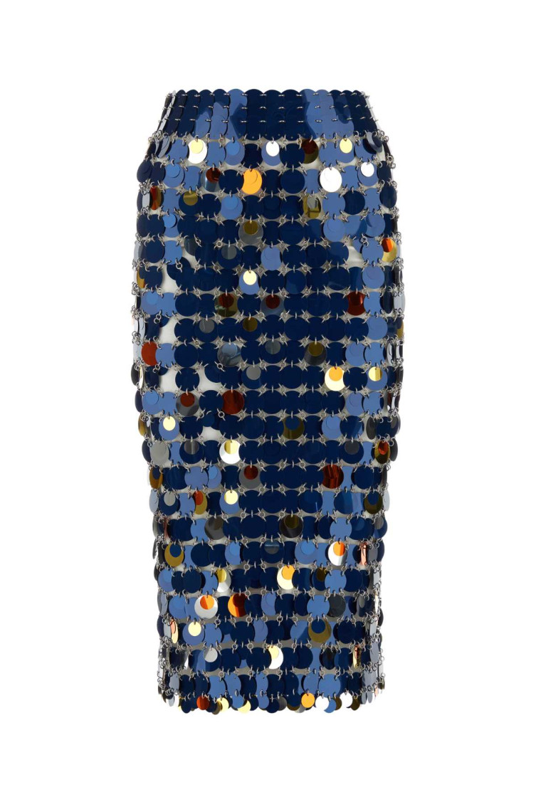 Shop Rabanne Multicolor Maxi Sequins Skirt