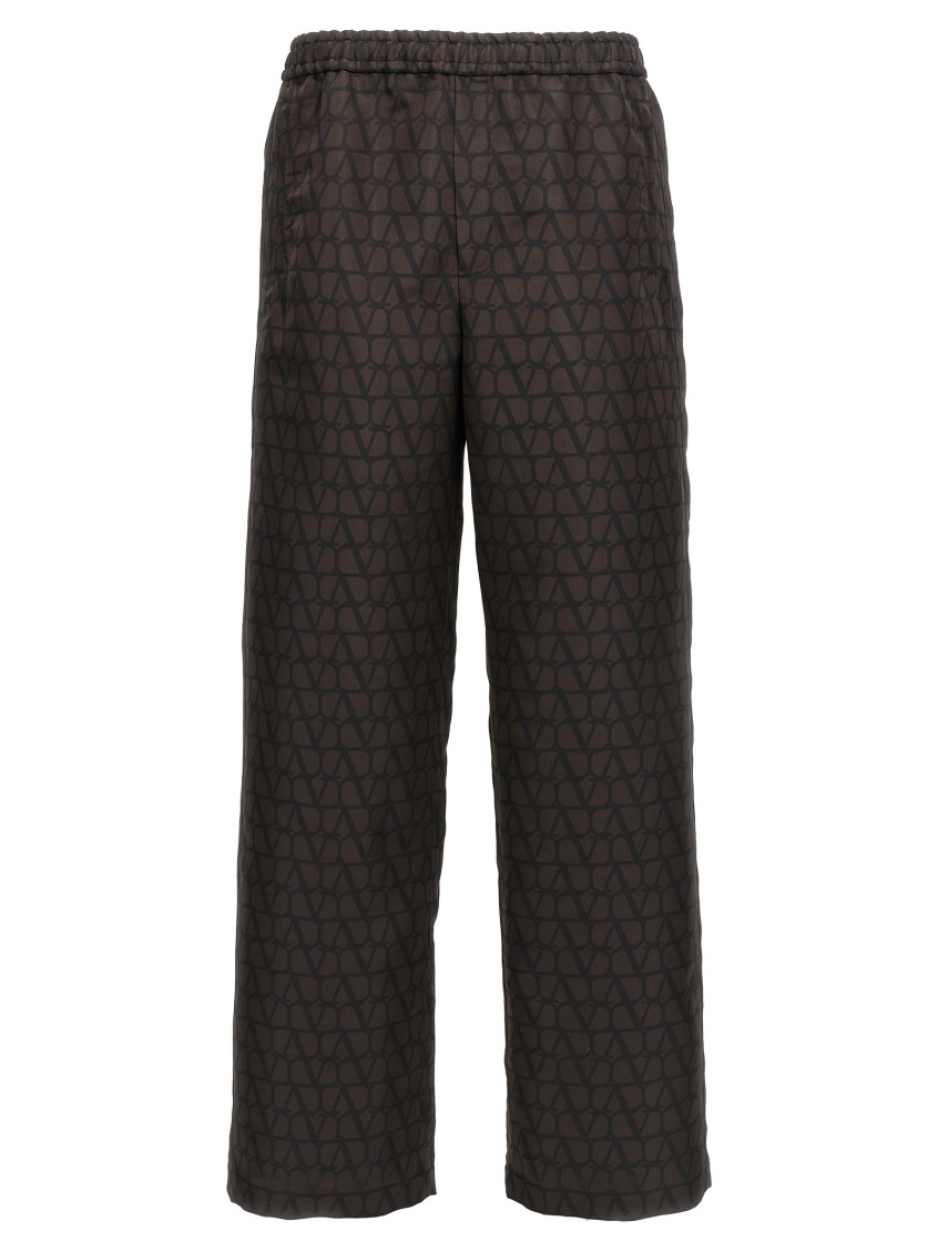 Valentino Black Cargo Pants In Brown