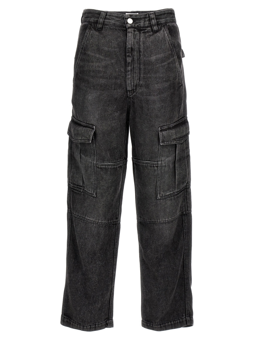 Isabel Marant Dark Grey Terence Cargo Jeans In Black