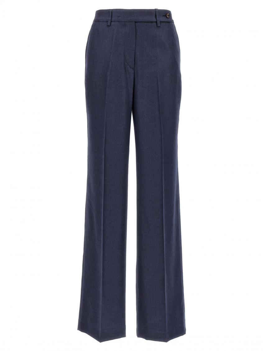 Kiton Virgin Wool Straight-leg Trousers In Dark Blue