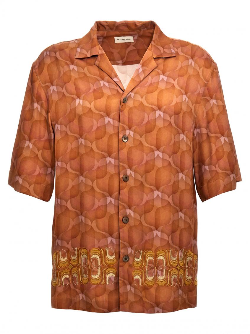 Dries Van Noten 'cassiemb' Geometric Embroidered Shirt In Multicolor