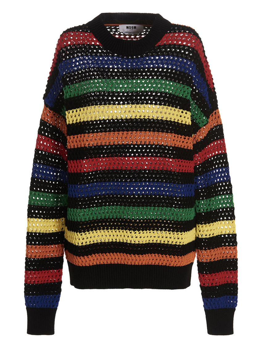 Msgm Multicolor Striped Sweater Sweaters And Cardigans Multicolor In Multicolor