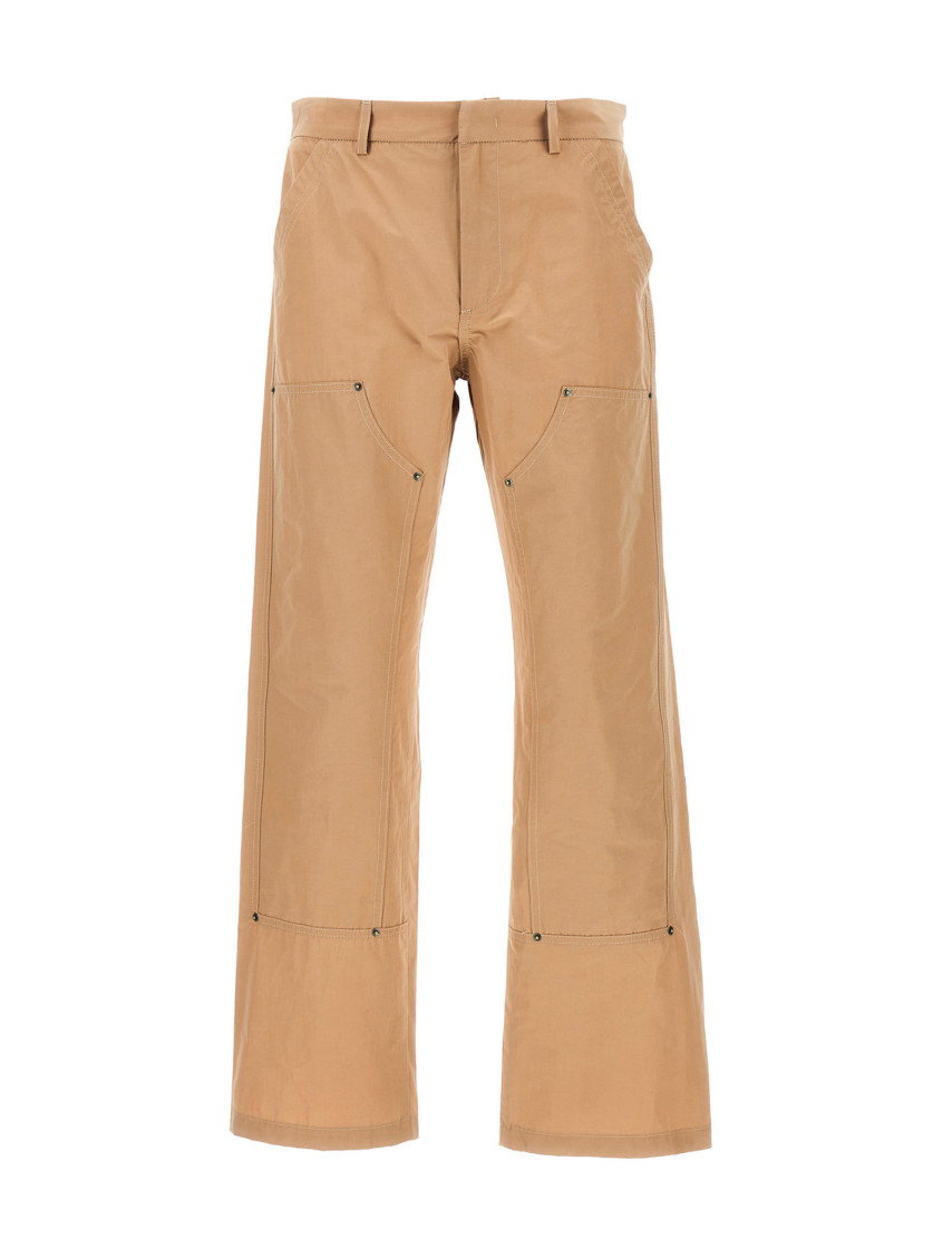 424 Stitched Straight Leg Pants With Front And Back Pockets In Beige
